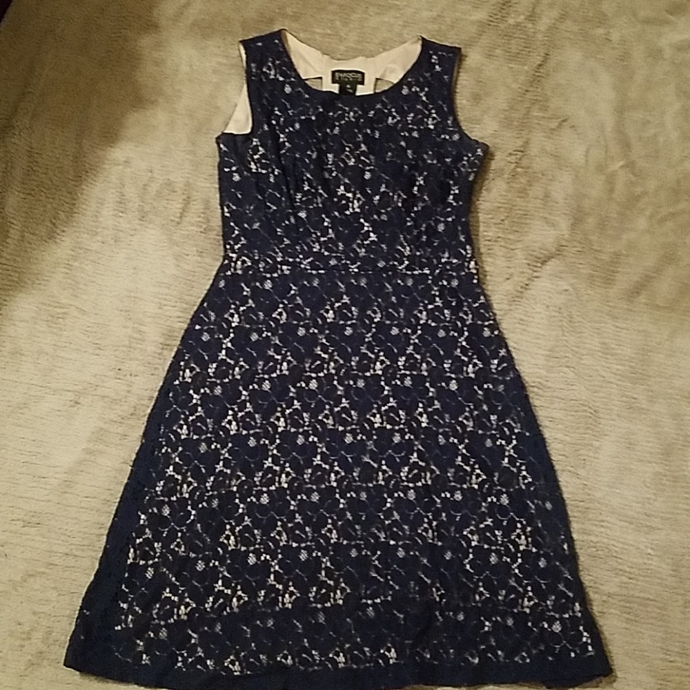 Navy and brown dress